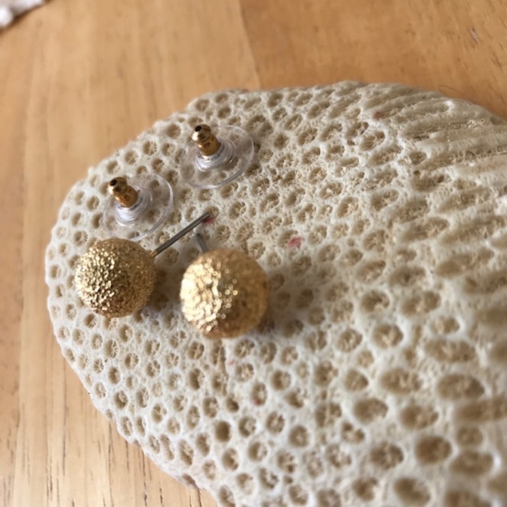Metallic Gold Color Post Earrings Wedding Pageant